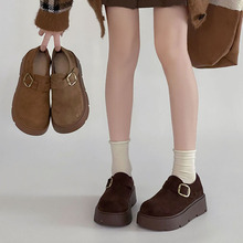 勃肯鞋女2025冬季新款外穿厚底单鞋文艺风复古森系百搭小众设计感