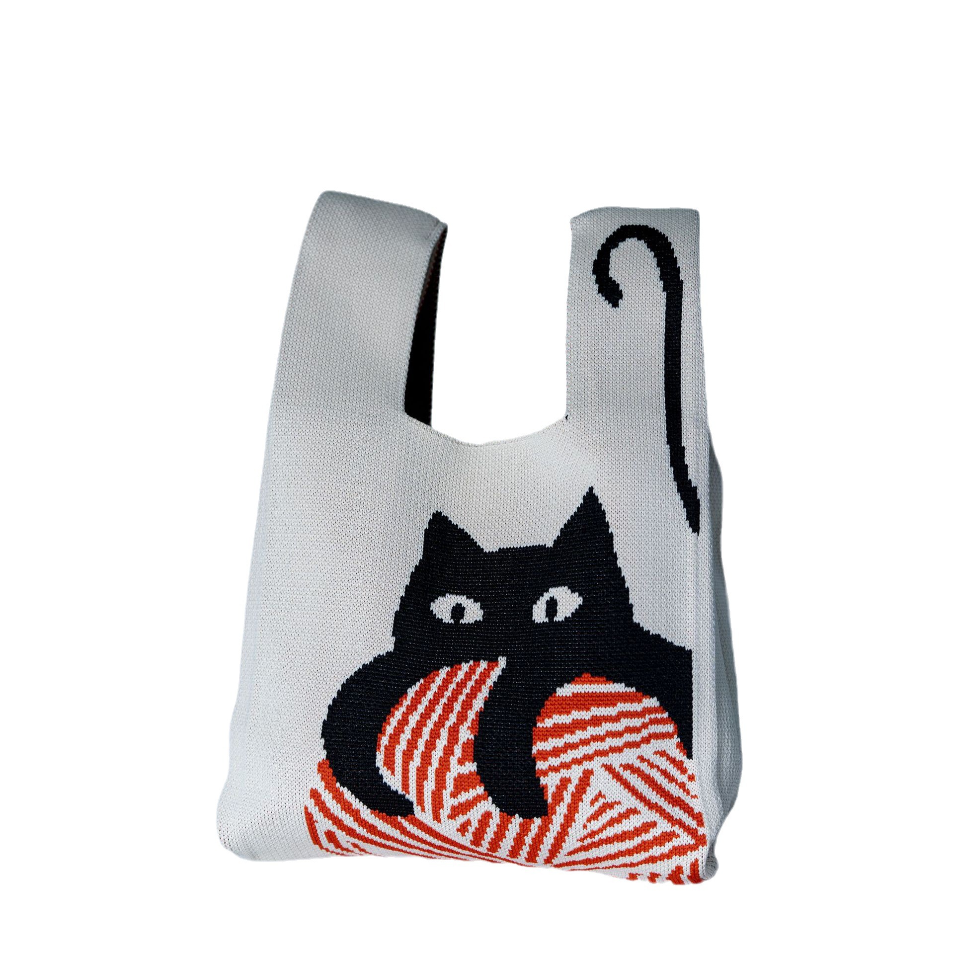 Dzianinowa torebka, torba typu bucket, tkana damska kamizelka, minimalistyczny prezent_voghion.com