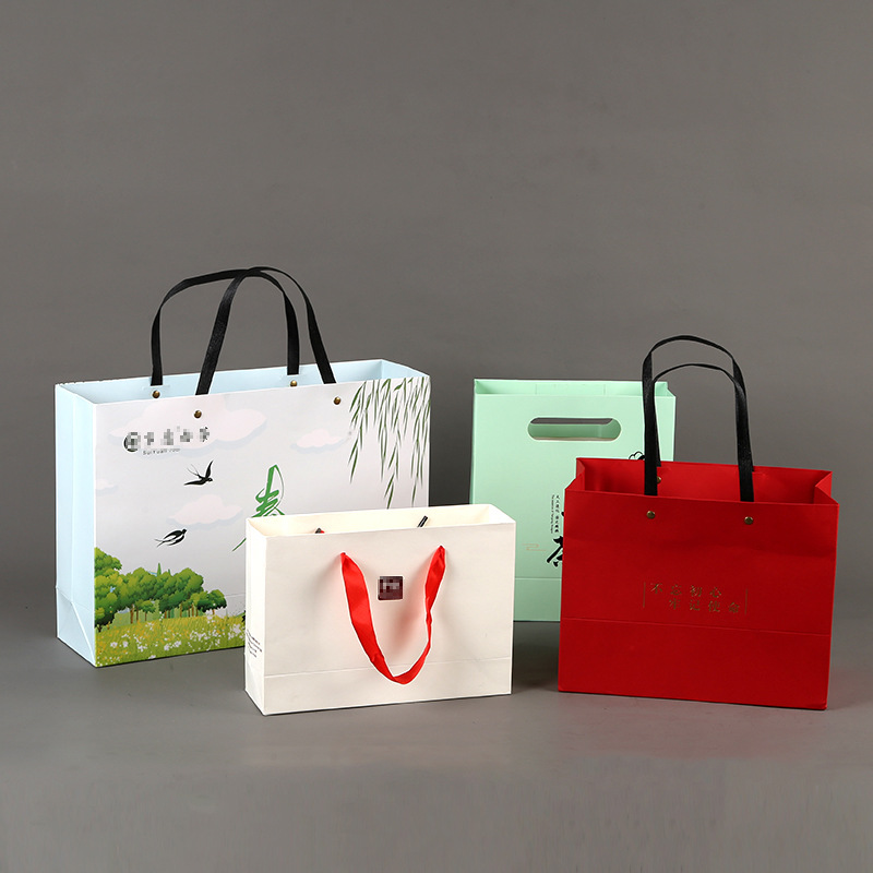 服装店男女手提袋纸袋鞋盒袋精美礼品白卡纸袋购物袋可加印刷LOGO