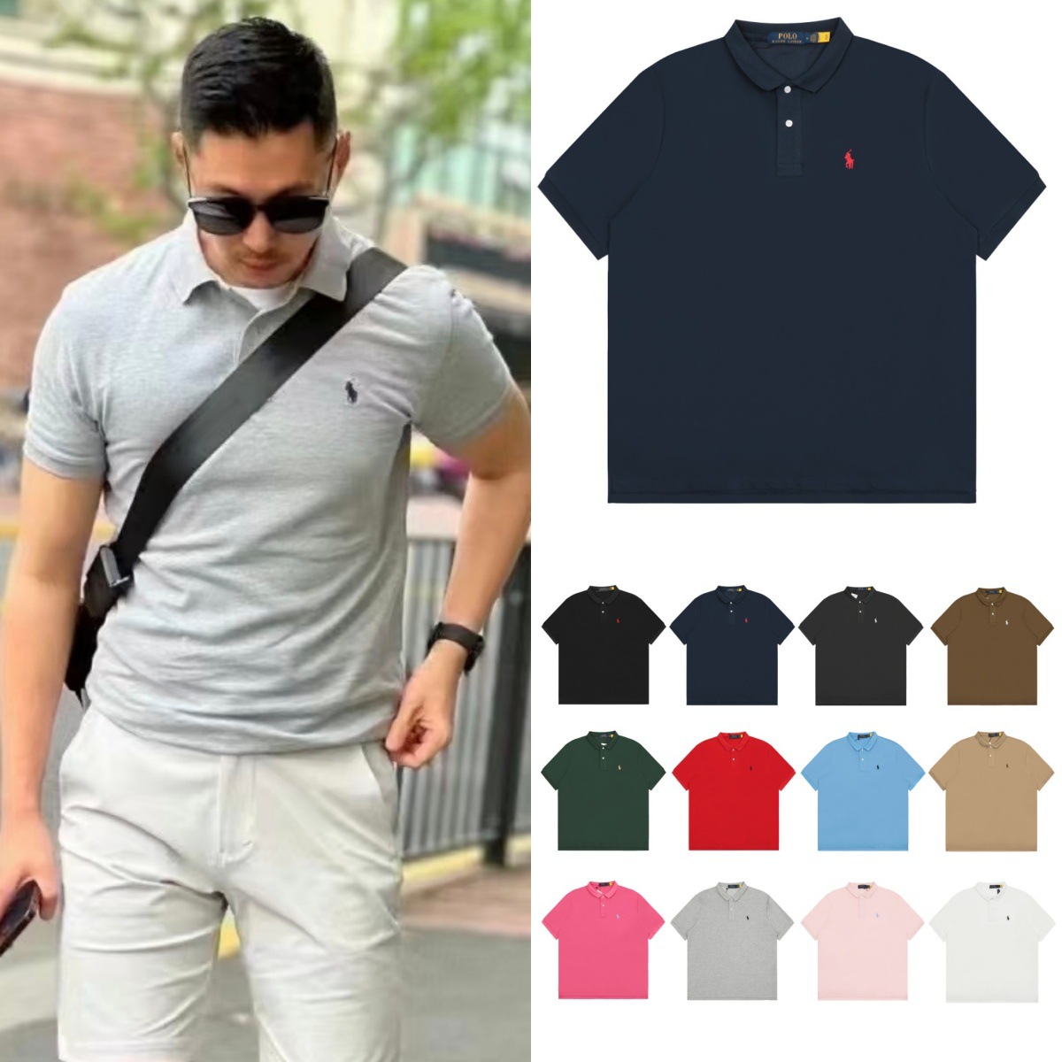 Ralph Lauren klassik pony tikməli polo köynək, unisex
