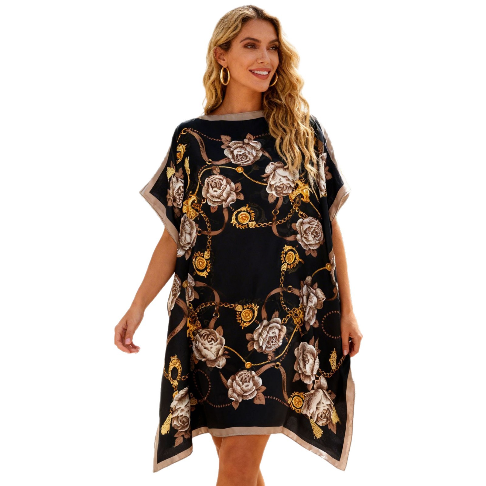 Ventas transfronterizas calientes de moda europea y americana vestido de playa bikini camiseta elegante falda protectora solar chal