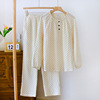 Spring summer pijama, demi-season gauze scarf, long sleeve, autumn season, Korean style, simple and elegant design