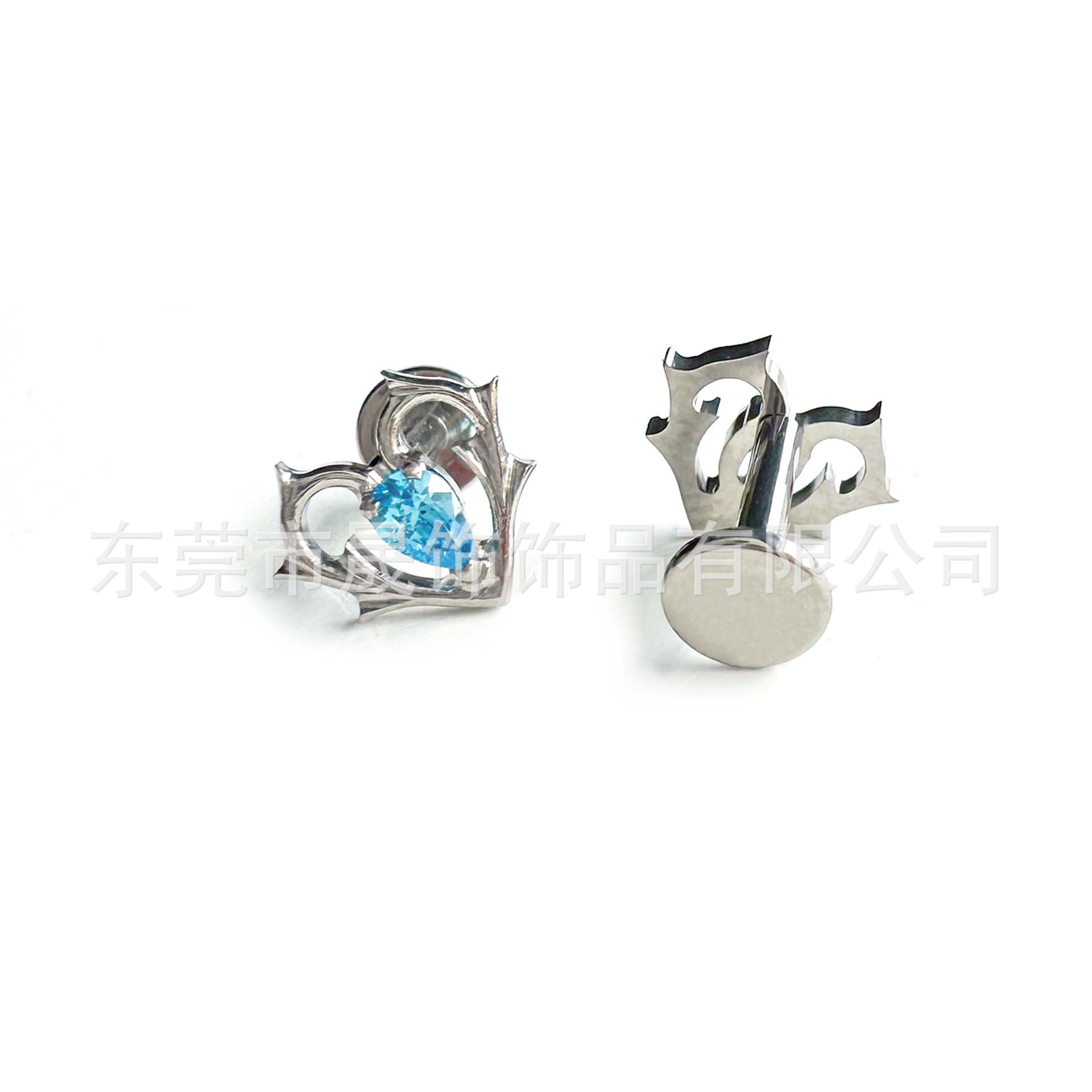 F136 Titanium 荆棘 Heart Ear Stud Helix Cartilage Stud G23 Implant Grade Titanium Studded Cubic Zirconia Labret Stud Tongue Barbell 人体 Piercing Jewelry
