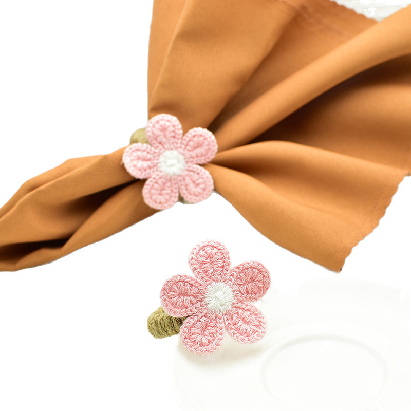 韓国版ニット刺繍編み五葉花ナプキンリング手作りアクセサリー小菊ナプキンリングメーカー現物|undefined
