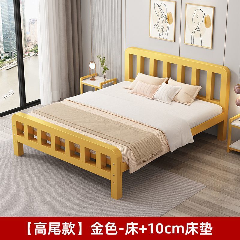 铁艺床加固加厚双人床1.8铁床单人1.0米铁架床现代简约1.5m家用|undefined