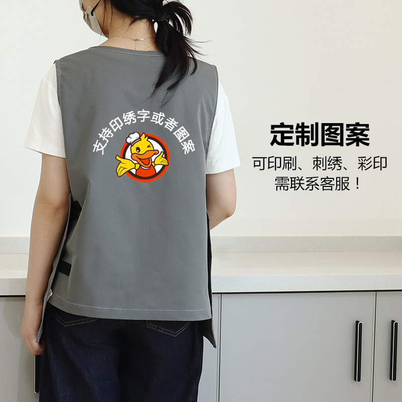 Amazon lona delantal chaleco de trabajo abrigo de mujer café leche tienda de té delantal de cocina impresa logo