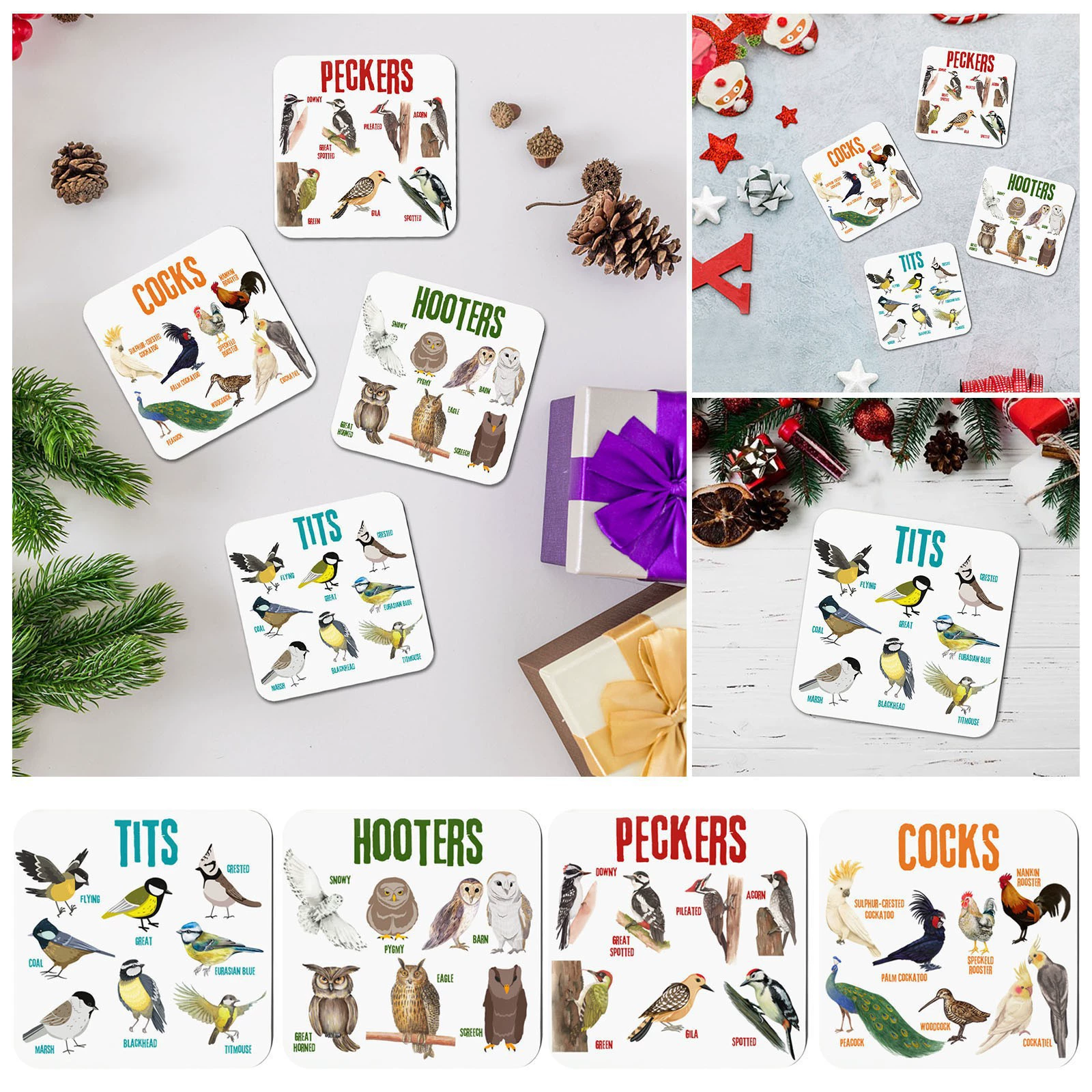 Независимая станция новый набор из 6 подставок для птиц Pun деревянные забавные подставки Pun Bird