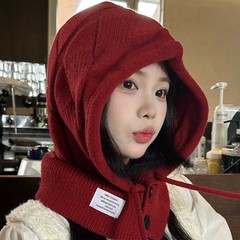 韩版巴拉克拉法帽秋冬季保暖帽子女围脖护耳一体帽时尚百搭针织帽