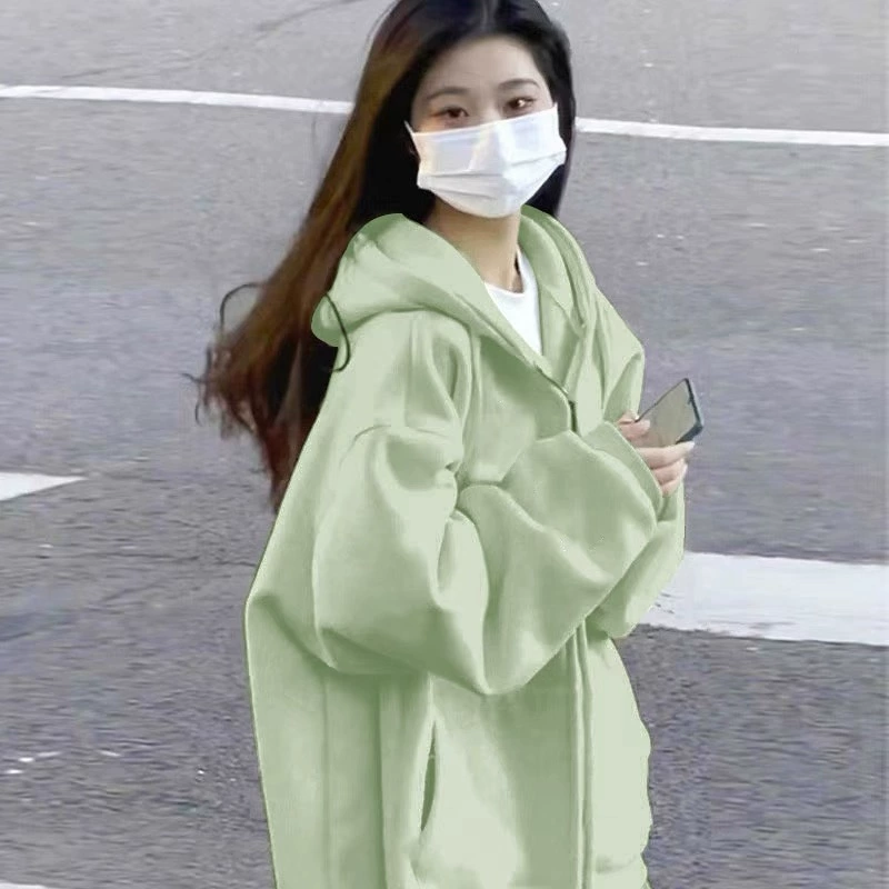 Американский свитер куртка женский весенний и осенний новый тонкий толстый ленивый ветер свободный тонкий кардиган с капюшоном