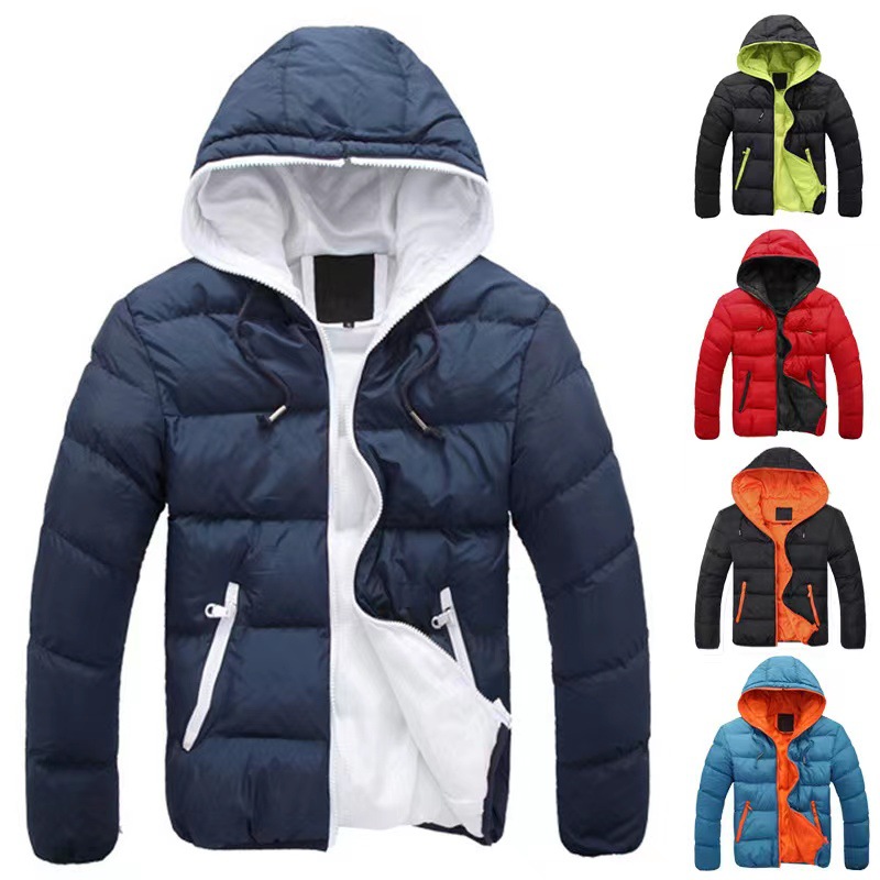 AliExpress Comercio exterior transfronterizo Abrigo acolchado de algodón de invierno Abrigo acolchado de algodón con capucha de los hombres Abrigo de moda europeo y americano Chaqueta acolchada de algodón cálido casual abrigo de hombre