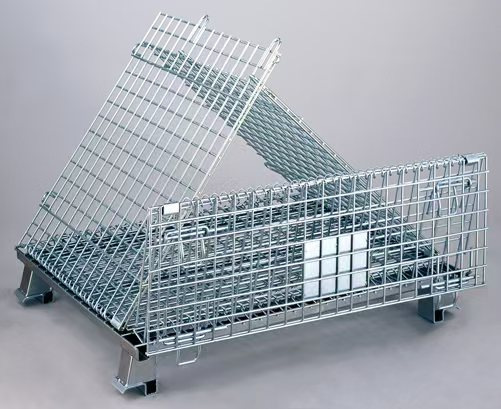 Factory direct sales folding storage cage metal turnover box…