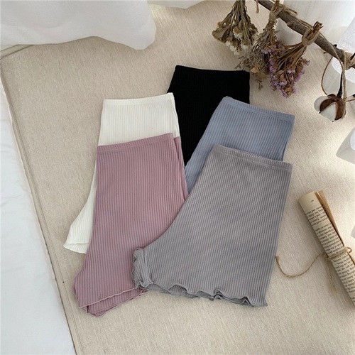 Women's safety pants, anti-exposure, summer thin ice silk leggings, seamless threaded tight outer wear, inner insurance shorts