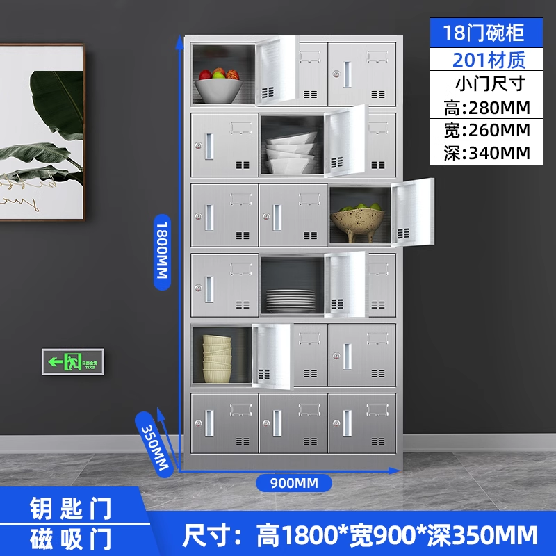 ✅ Stainless Steel Cupboard School Canteen Restaurant Plate Cabinet Factory Employee Lunch Box Storage Cabinet Home Kitchen Kitchen Utensils