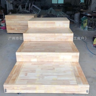 Chorus Platform Solid Wood Chorus Platform Wooden Telescopic Chorus Platform School Performance Chorus Platform