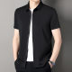 Middle-aged summer new zipper placket seamless short sleeve shirt men's business casual T-shirt shirt men's all-match