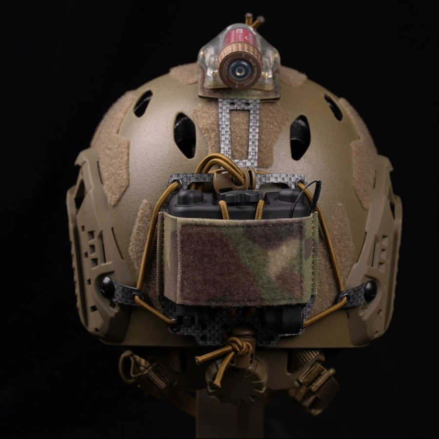 Tactics helmet, battery with velcro, handheld storage system, night vision