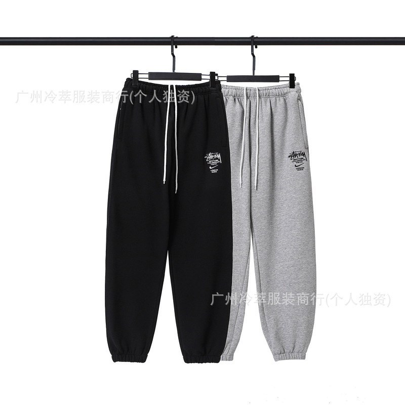 24现货跨境欧美外贸S字母联名系列刺绣宽松简约加绒套装代发|undefined