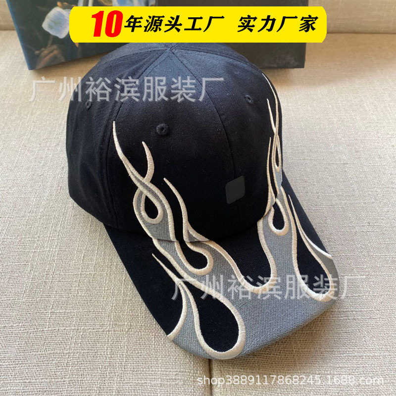 2025 New B Brand Baseball Cap Internet Celebrity Flame Collaboration Personalized Duckbill Cap Casual Unisex Hat Wholesale