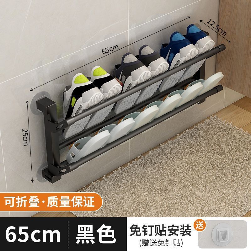Pared del baño Soporte para zapatos colgante multifuncional Soporte para zapatos sin perforaciones para el baño Soporte para grietas en la parte trasera de la puerta al por mayor image 10