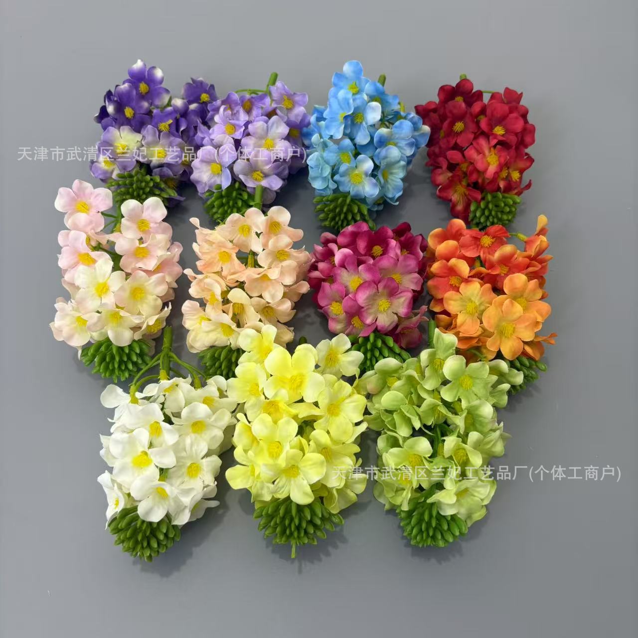 Simulación de jacintos de lavanda, flores de colza, flores de horquilla, flores de bricolaje hechas a mano, flores de boda, flores de pared, flores decorativas