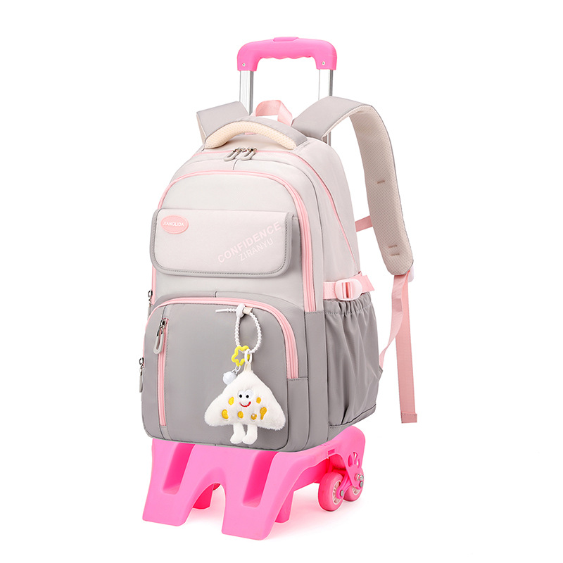 Peces naturales, mochila de tirón para estudiantes de secundaria de tres a seis grados, mochila de hombro de gran capacidad para escalar escaleras