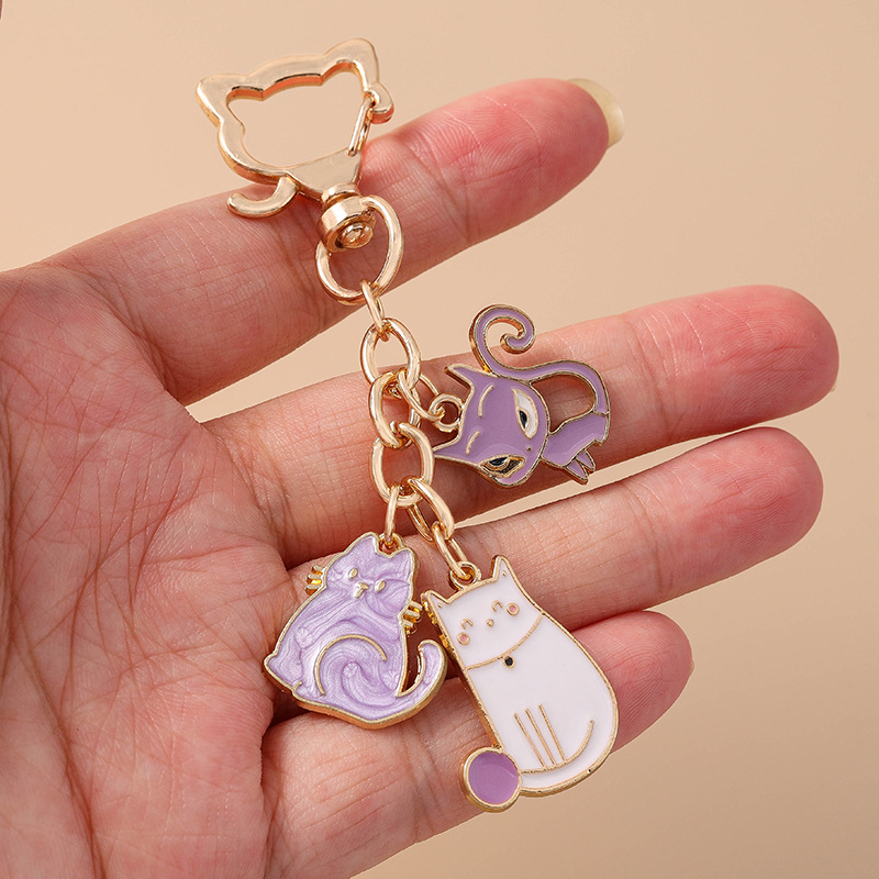 12g Weight Spring Ring Trigger Clasp Closure Clasp Closure Type Bag Pendant, Keychain Classification 1 Piece Quantity Daily, Street Occasion Alloy Material Paw Print, Cat Pattern Women's Gender Cute, Modern Style Style 1 Piece Cute Modern Style Paw Print Cat Alloy Women's Spring Ring Trigger Clasp Closure Bag Pendant Keychain 9