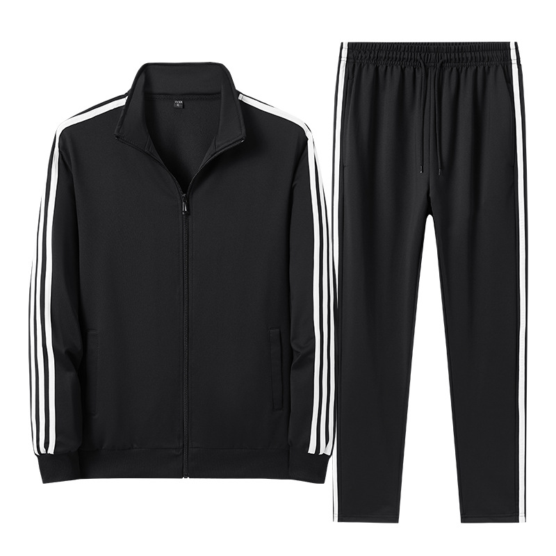 Primavera y otoño juego deportivo de hombre cardigans jeans jóvenes sueltos hombres cuello de pie casuales de dos piezas pantalones de manga larga