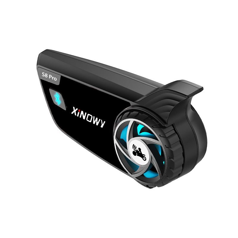 Xinowy Helmet Bluetooth Headset for 8 People with Simultaneous Intercom, Motorcycle Helmet Intercom Bluetooth Headset, Waterproof, Cross-Border