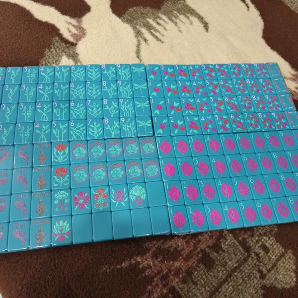 Acrylic American-Style Mahjong Green Water Drop Travel Portable Hand-Cranked American Mini English Mahjong Tiles