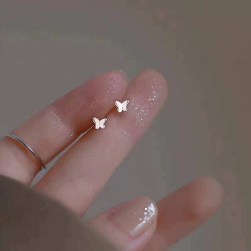 Серебряная игла, маленькие утончённые серёжки, образец серебро 925