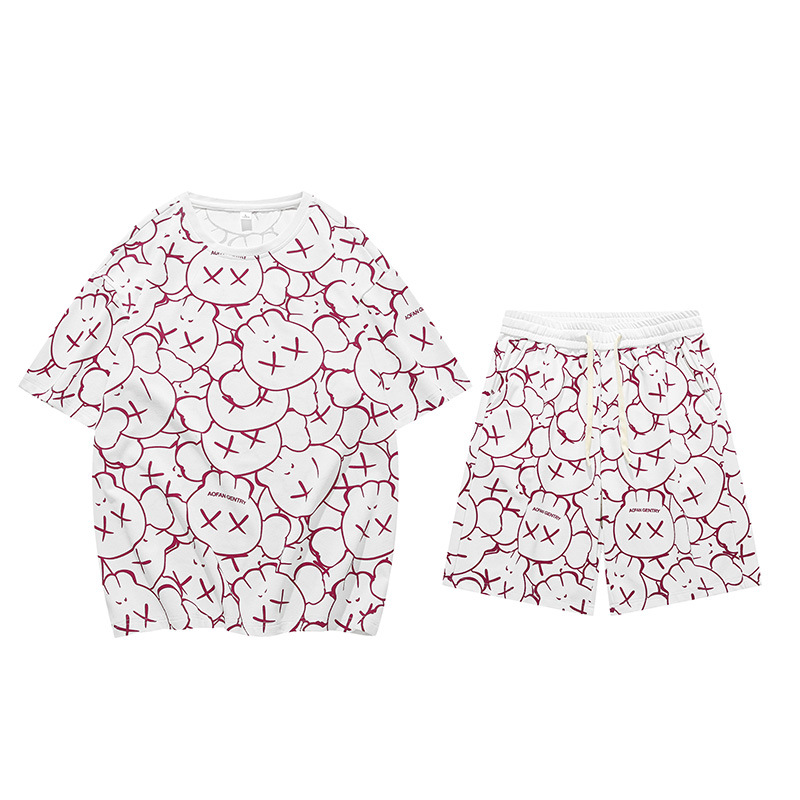 Herrenbekleidung Grenzüberschreitende Sommer-Freizeitanzüge für Männer und Frauen, lockere Sportshorts und kurze Ärmel, ein Set passender, hübscher Paarkleidung_voghion.com