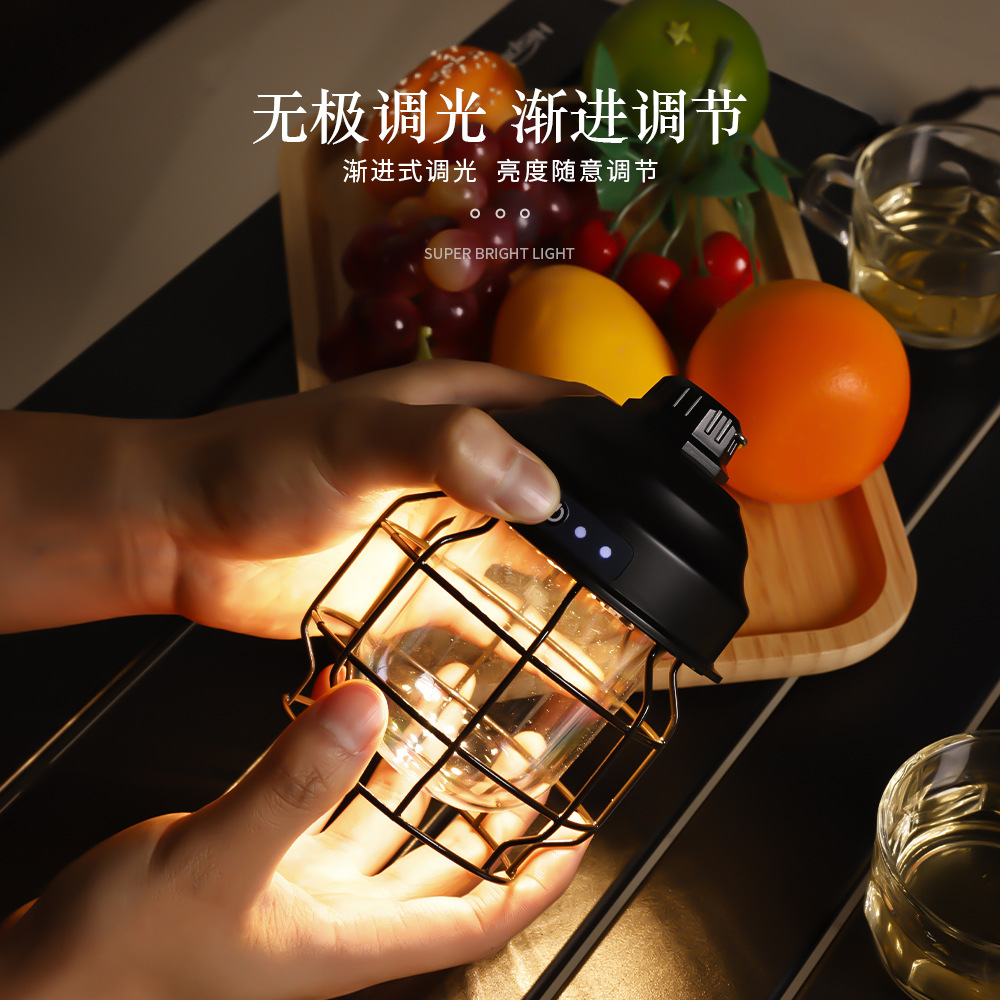 2022 New Outdoor Camping Light Portable Horse Lantern Mountain Camping Gear with Carabiner Camping Light