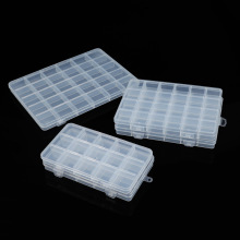 固定10格24格28格带槽塑料盒子串珠饰品桌面收纳盒渔具透明包装盒