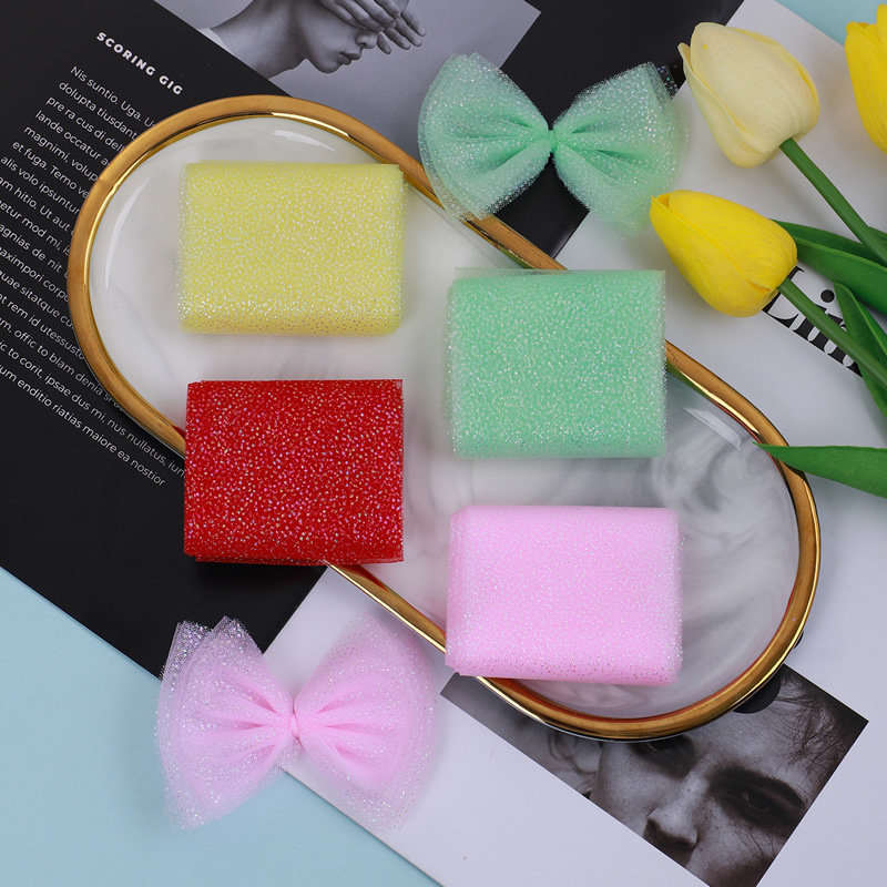 5 yardas/paquete colorido gradiente plata puntos tul cinta DIY muñeca hilo accesorios de pelo arco zapatos flor cinta