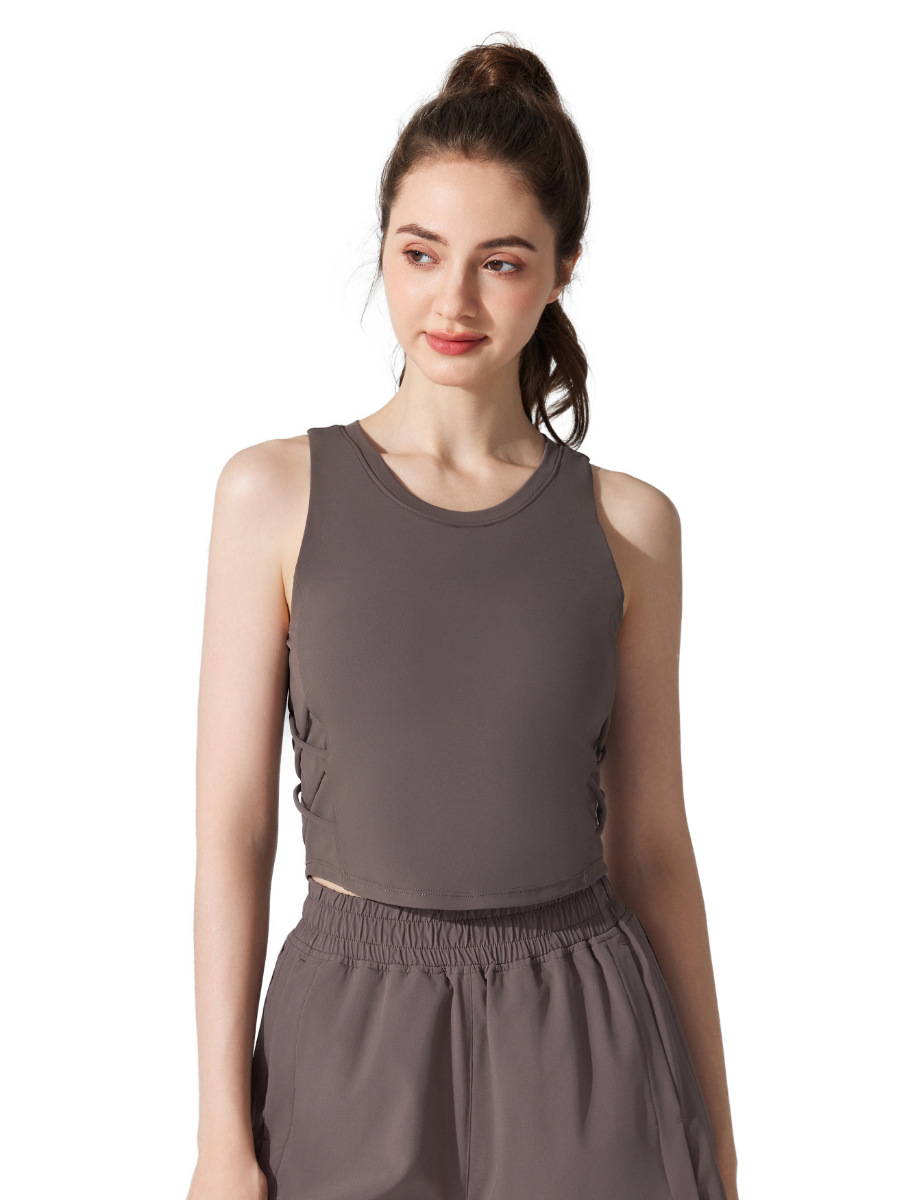 Chaleco de yoga desnudo antibacteriano Copa de una pieza con almohadilla para el pecho Top Deportes Fitness Ropa interior para correr Ropa de yoga Pilates