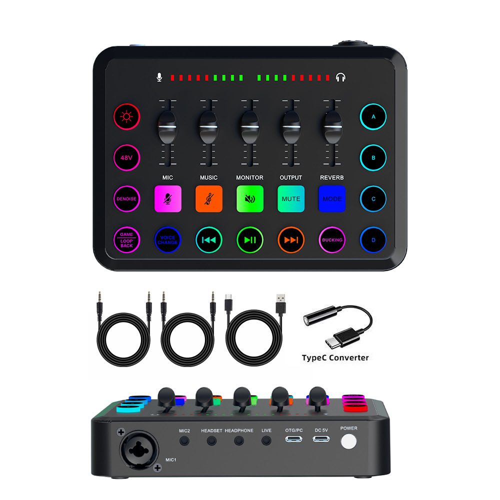 BM800 micrófono de condensador micrófono V8S teléfono celular tarjeta de sonido inglés computadora podcast typec conjunto completo de transmisión en vivo