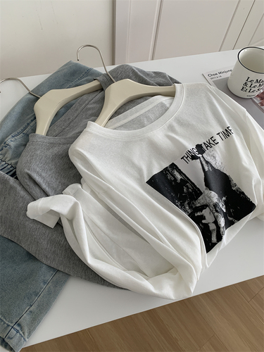 BF Harajuku Style Laiser Tensi Sunscreen T-shirt for Women Lazy Korean Loose Large Version Summer Long Sleeve Air Conditioning Shirt Thin