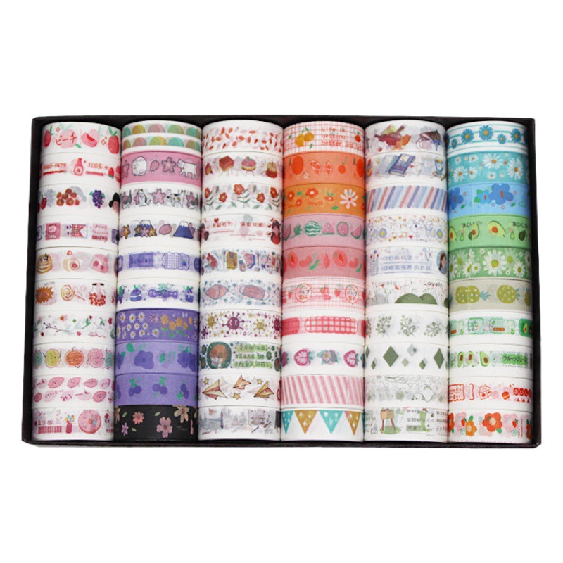60 rollos diario cinta traje creativo coreano estudiante de dibujos animados material hecho a mano DIY etiqueta papel
