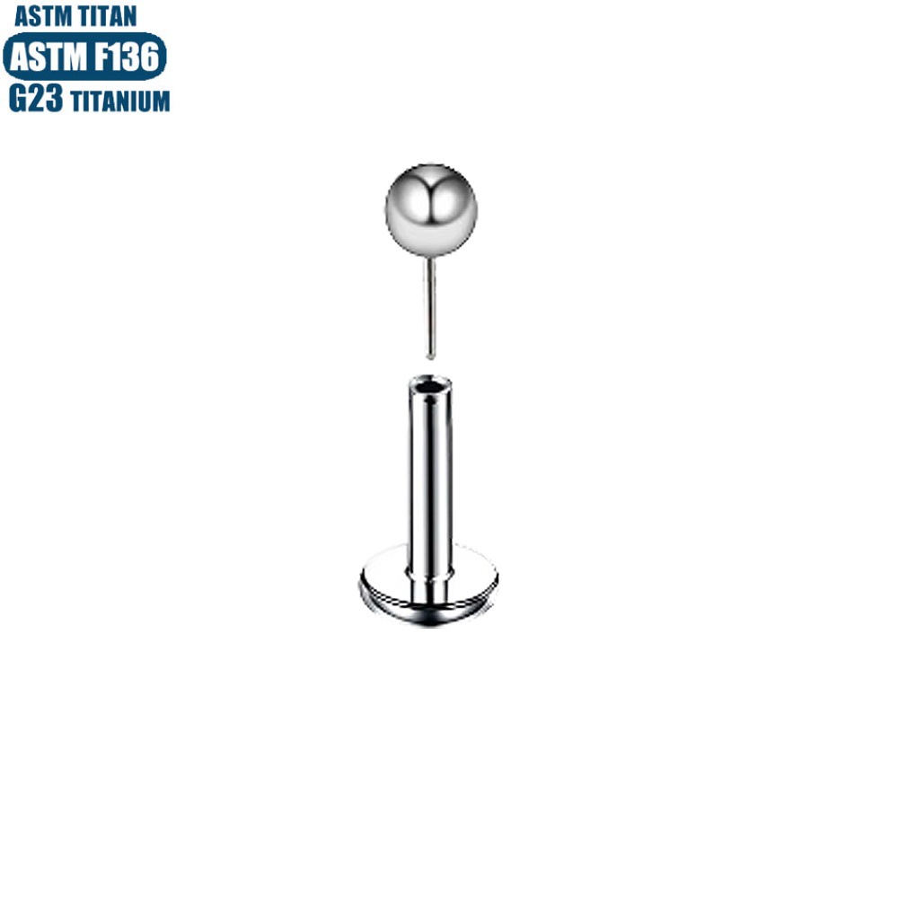 F136 Titanium Alloy Lip Ring Pin Round Ball Straight Rod Earrings Human Body Piercing Jewelry Tongue Stud Piercing Earrings Lip Stud detail image 7