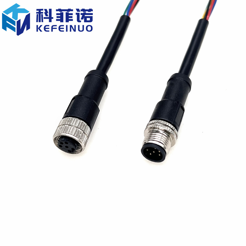 M12-A coded waterproof connector sensor harness 6-core industrial automation equipment signal cable connection line M12-A coded waterproof connector sensor harness 6-core industrial automation equipment signal cable connection line