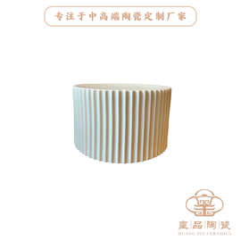 景德镇陶瓷器灯具厂家 极简现代白色竖纹灯罩过道阳台玄关灯定制