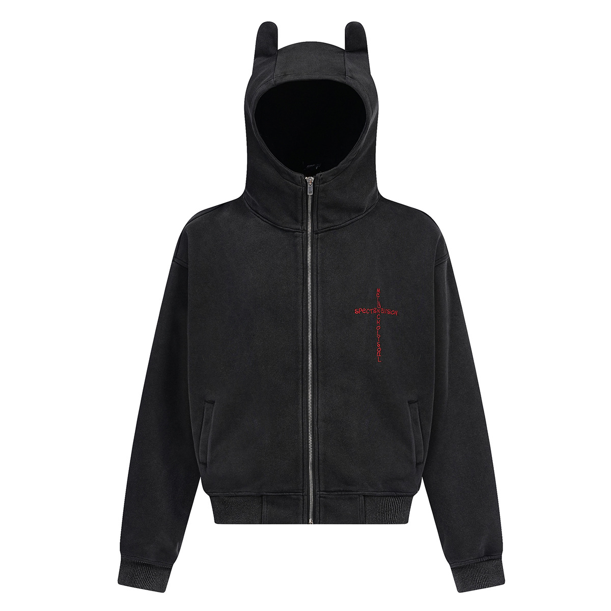 Jiayiku Roupas Masculinas 2025 Novo Estilo Americano de Rua Moletom com Capuz Primavera e Outono Orelhas de Diabinho Cardigã Lavado com Zíper_voghion.com