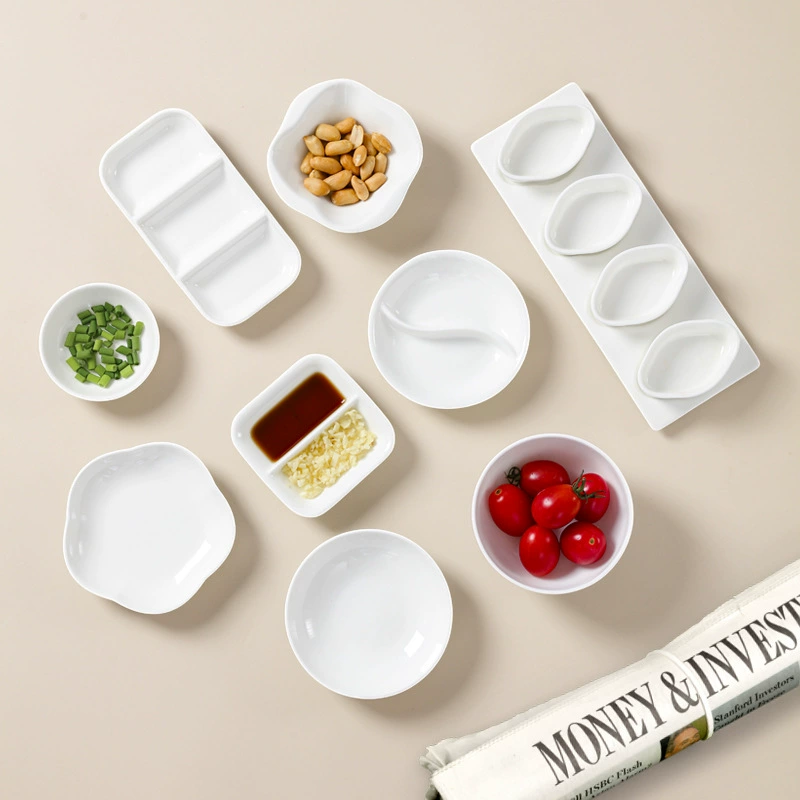 Фарфоровая посуда с bone china, тарелка для еды, чисто белая керамика, hotel, тарелка для соуса, ресторанная тарелка для соевого соуса, соуса для макания, миска для уксуса