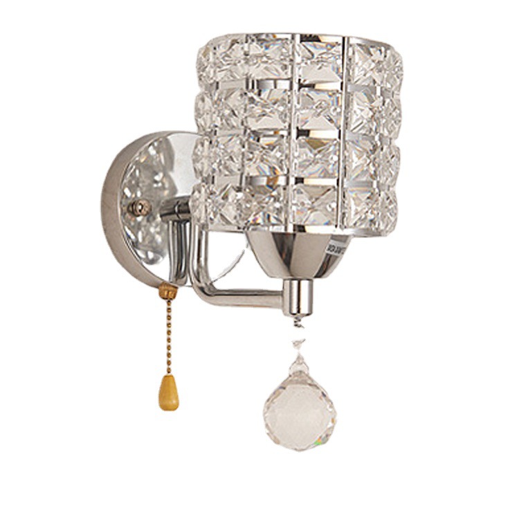 Simple moderna de cristal de hierro lámpara de pared dormitorio lámpara de noche LED impermeable creativa lámpara de Zhongshan iluminación