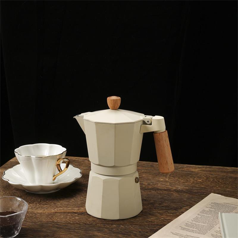 Cross-border Household Mocha Coffee Pot Italian-style Aluminum Octagonal Pot Coffee Cup Electric Stove Heating Coffee Set