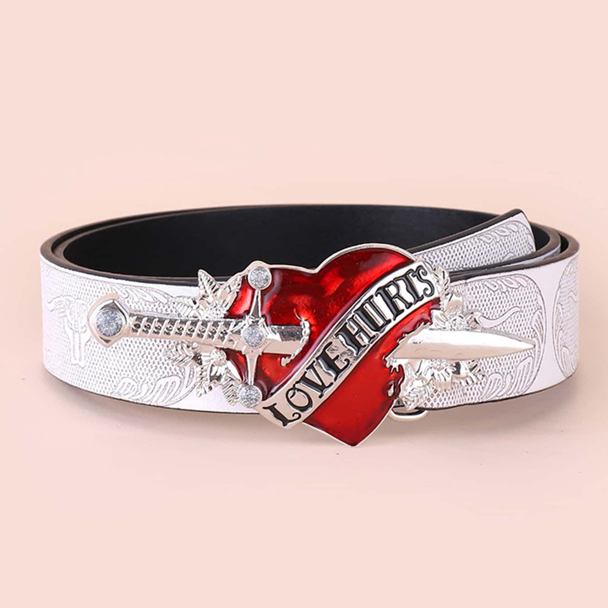 200g Weight Belt Classification 1 Piece Quantity Holiday, Daily Occasion Pu Leather, Alloy Material Heart Shape Pattern Women's Gender Cartoon Style, Sweet, Simple Style Style Cartoon Style Sweet Simple Style Heart Shape Pu Leather Alloy Women's Leather Belts 8