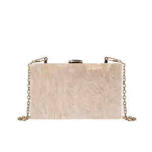 2023 new dinner ladies solid color Pearl acrylic clutch chain messenger bag cross-border Amazon exclusive