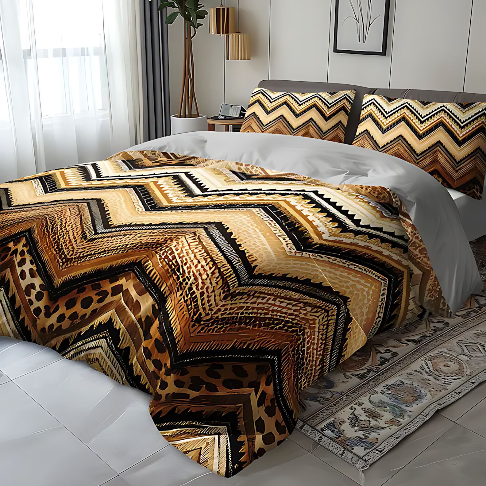 TEMU / JIT nuevo patrón geométrico de impresión digital de alta definición de impresión digital confortable edredón de lana abrasiva