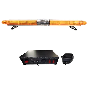LED Roof Warning Light Yellow Long Strip Strobe Light Roof Light 1.7m Light+Horn+Siren JH300E