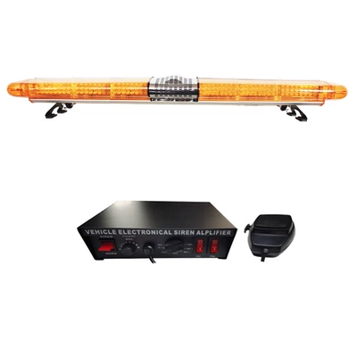 LED Roof Warning Light Yellow Long Strip Strobe Light Roof Light 1.7m Light+Horn+Siren JH300E